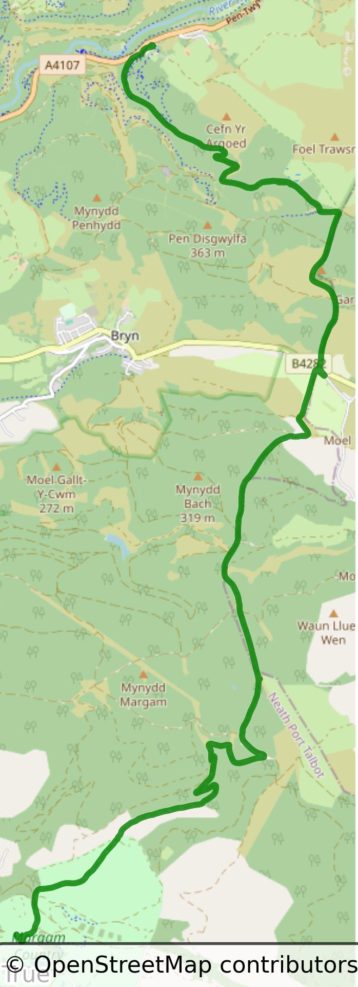 Afan Argoed To Margam Park Return Route
