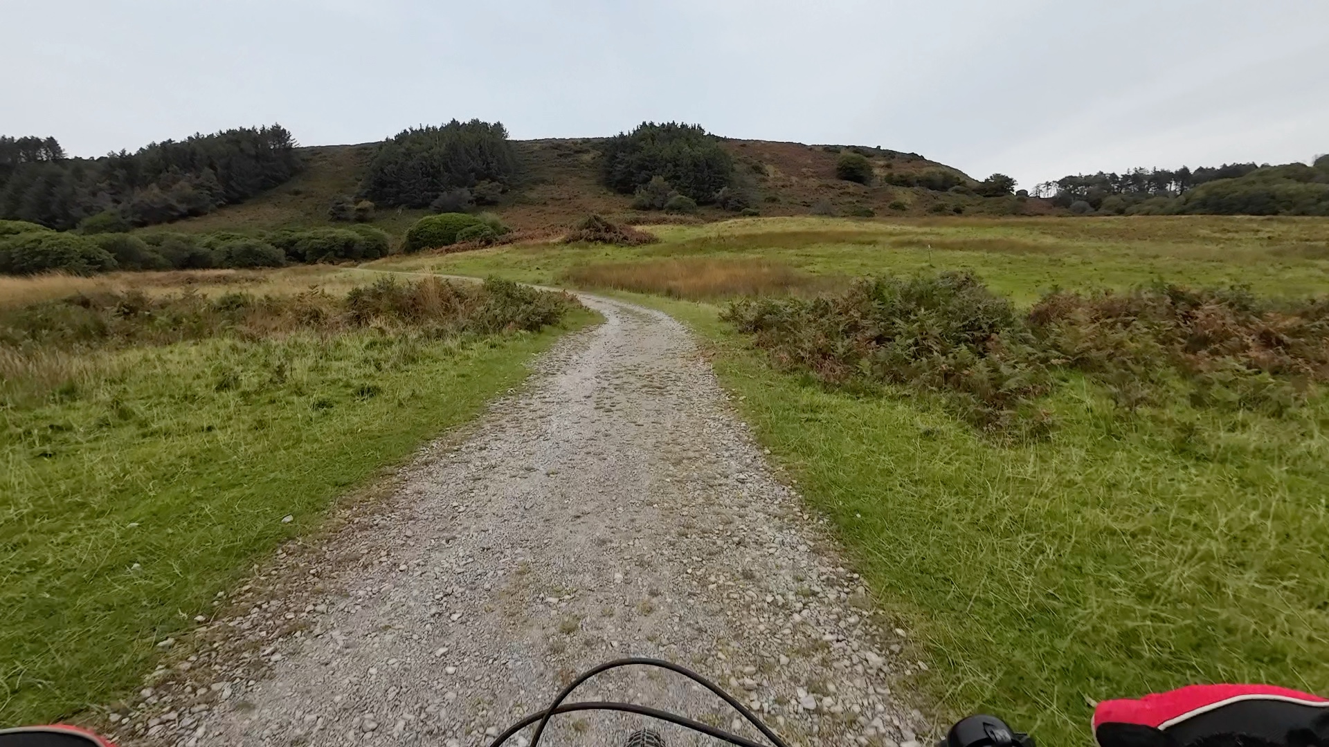 View up the gravel climb